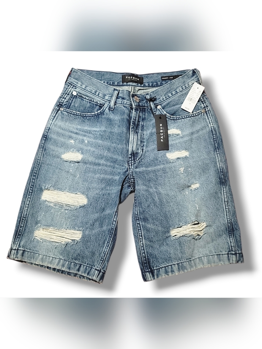 PacSun - Waist Men's Distressed Light Blue Denim Shorts